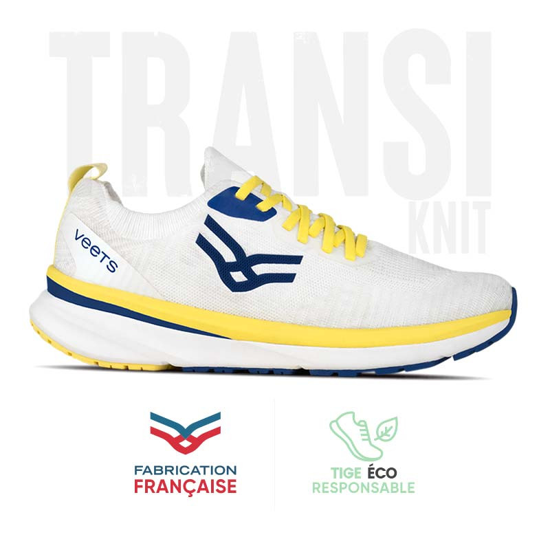 Chaussure running homme Transition Knit MIF 1 blanc-jaune